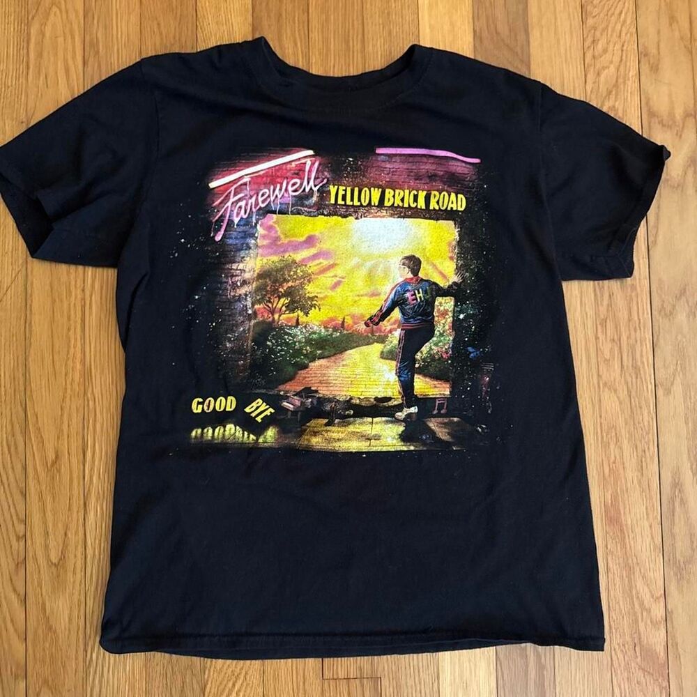 Elton John 2019 Farewell Yellow Brick Road Concert Dates Men's Black T-shirt M